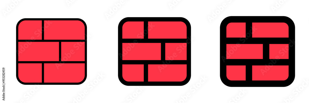 Editable vector firewall brick wall icon. Part of a big icon set family. Perfect for web and app interfaces, presentations, infographics, etc Editable vector firewall brick wall icon. Part of a big icon set family. Perfect for web and app interfaces, presentations, infographics, etc