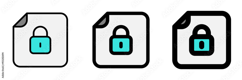 Editable vector password protected file icon. Part of a big icon set family. Perfect for web and app interfaces, presentations, infographics, etc Editable vector password protected file icon. Part of a big icon set family. Perfect for web and app interfaces, presentations, infographics, etc