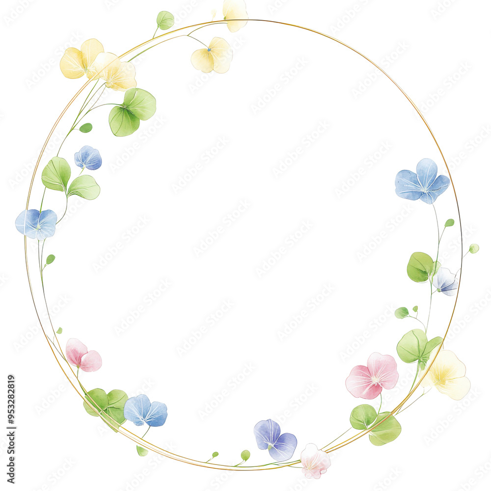 A colorful flower arrangement in a gold frame. The flowers are of different colors and sizes, and they are arranged in a circular pattern. The frame is gold and white A colorful flower arrangement in a gold frame. The flowers are of different colors and sizes, and they are arranged in a circular pattern. The frame is gold and white