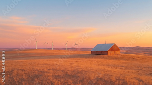 Satellite Dish on a rural windmill