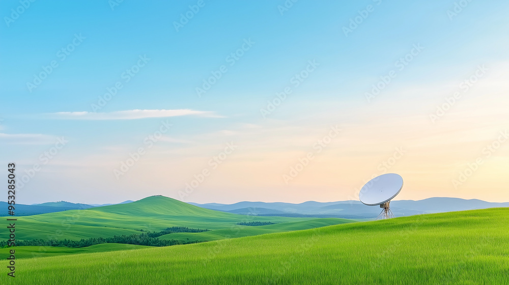 Fototapeta premium Satellite Dish on a rural Farm