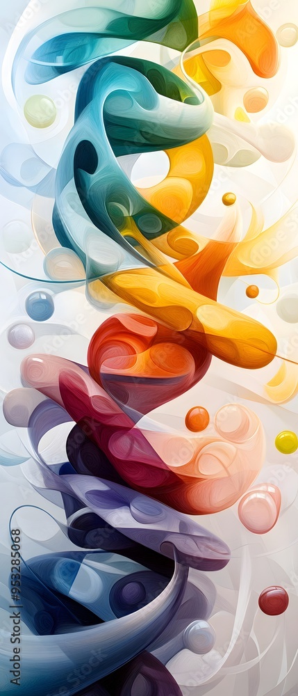 Abstract Colorful Swirls and Spheres. Abstract Colorful Swirls and Spheres.