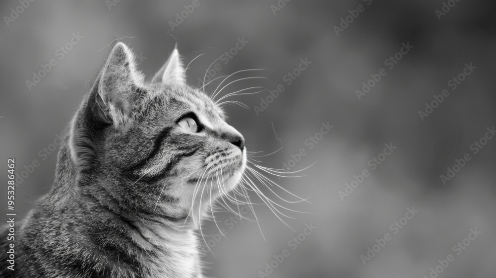 Monochromatic Elegance. Black and White Cats Wallpaper Design