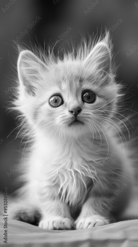 Monochrome Feline Elegance. Minimalist Cat Illustration Monochrome Feline Elegance. Minimalist Cat Illustration