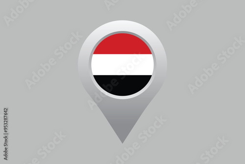 Free Download Yemen flag with Yemen location sign, Yemen national flag, Yemen flag vector illustration
 - GFXLoad