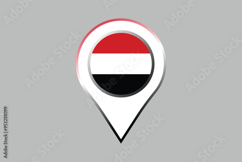 Free Download Yemen flag with Yemen location sign, Yemen national flag, Yemen flag vector illustration
 - GFXLoad