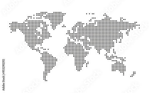 Dotted world map on isolated background.