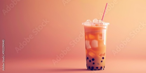 Delicious Boba Treats. High Quality Wallpaper with Plain Background Concept photo