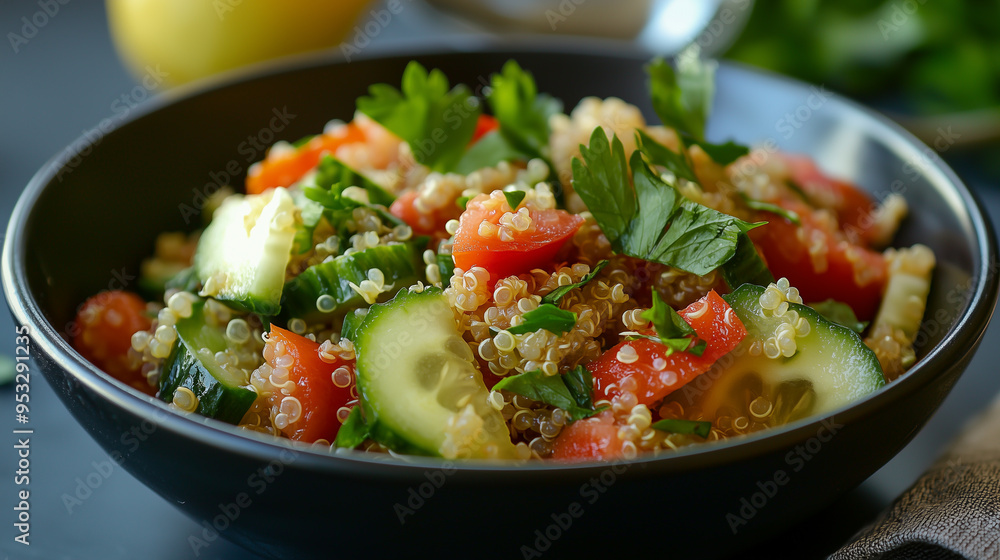 Quinoa Salad with Cucumber, Tomato, and Lemon Dressing Quinoa Salad with Cucumber, Tomato, and Lemon Dressing