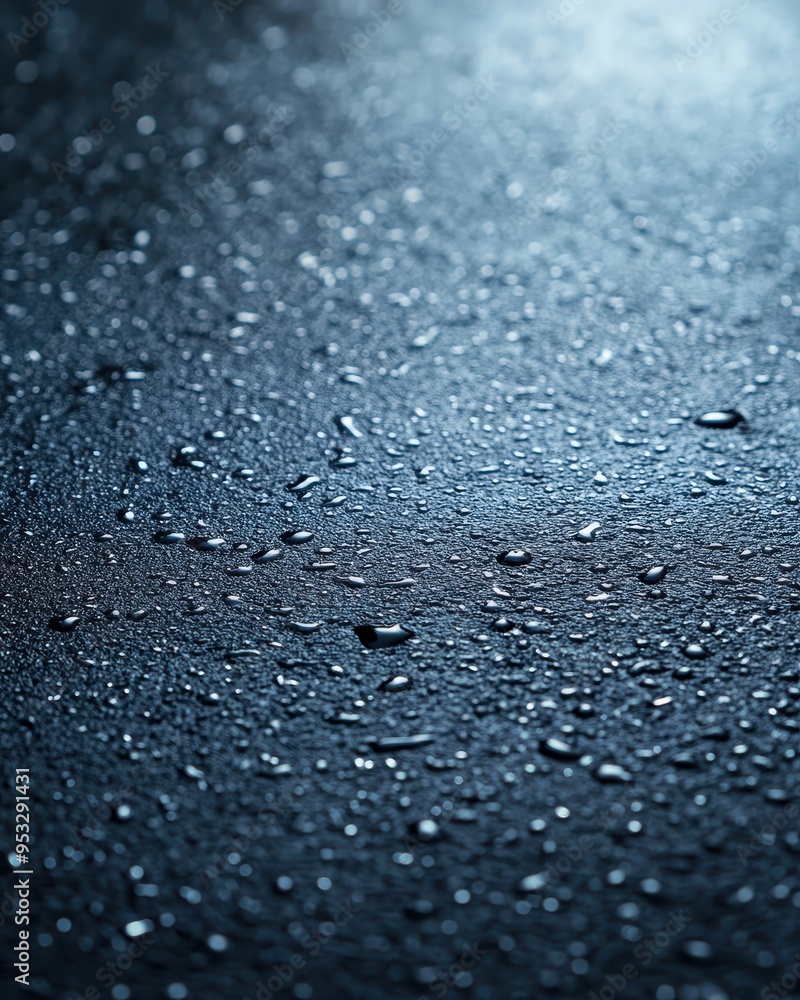 A close-up of a wet pavement with scattered water droplets, showcasing a moody and reflective texture of a rainy day with cool, dark tones and an urban feel. A close-up of a wet pavement with scattered water droplets, showcasing a moody and reflective texture of a rainy day with cool, dark tones and an urban feel.