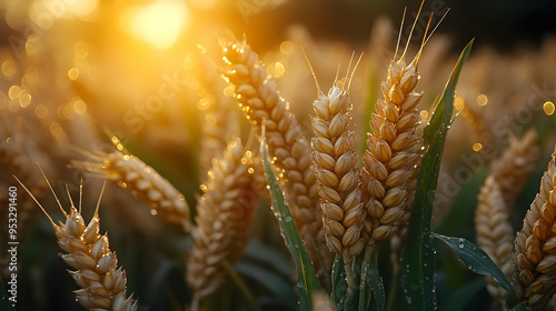 Close-up of wheat stalks wi...