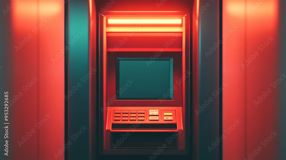 Pay day illustration with ATM and cash Pay day illustration with ATM and cash