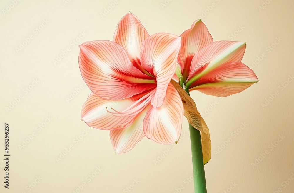 A Close-Up of a Beautiful Amaryllis Flower in Soft Colors A Close-Up of a Beautiful Amaryllis Flower in Soft Colors
