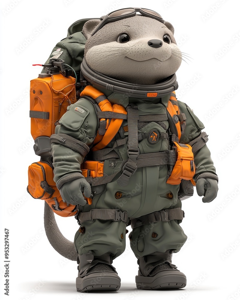 Cute Otter Astronaut in Space Suit with Backpack Cute Otter Astronaut in Space Suit with Backpack