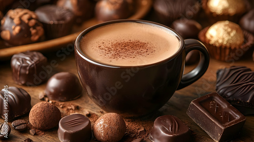 Cup of hot chocolate with a...