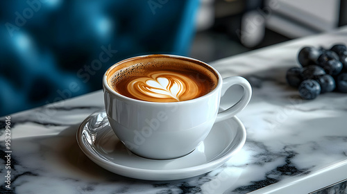 Cup of latte with heart-sha...