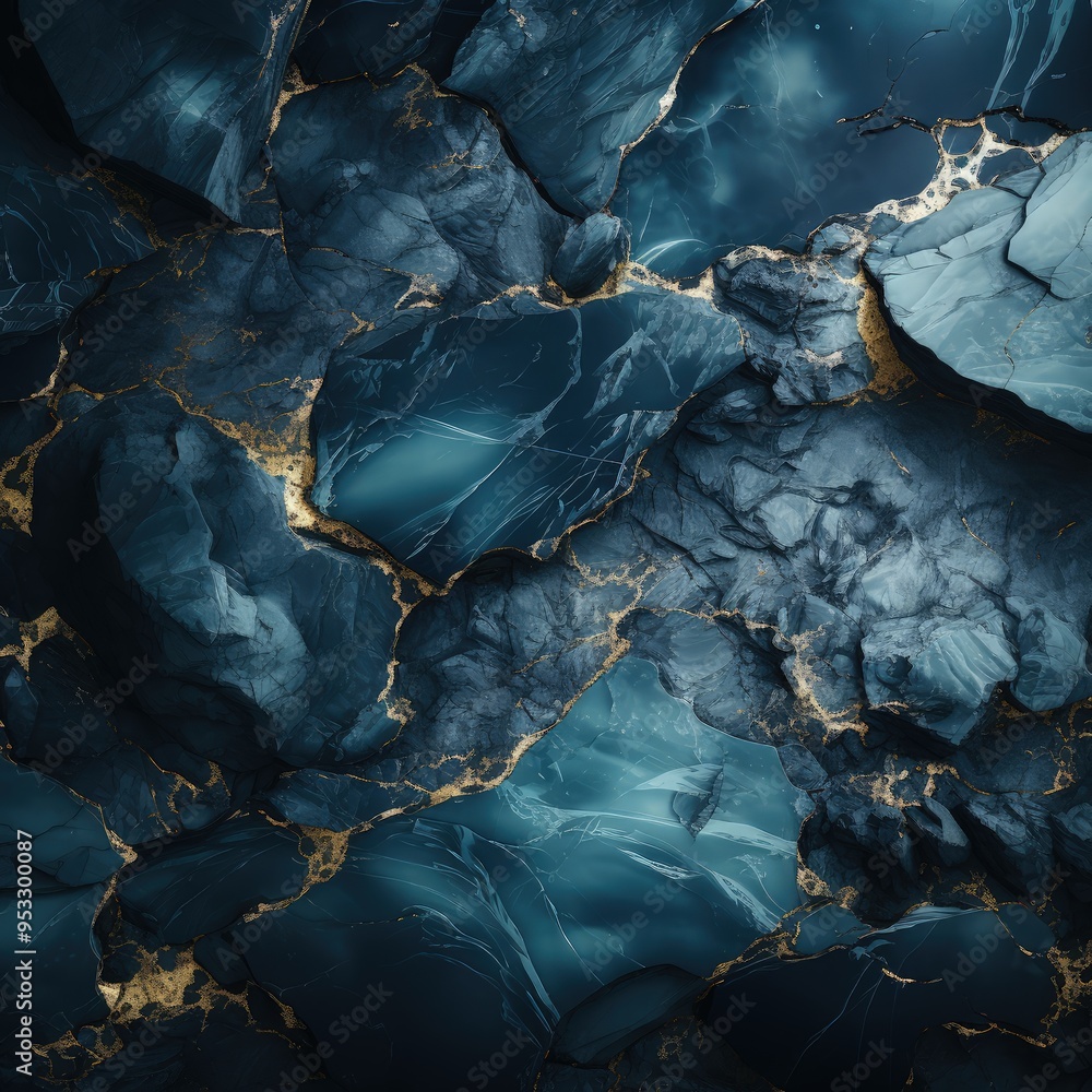 Fototapeta premium Smooth Surface Black and Dark Blue Marble Background Design