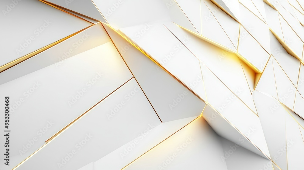 Abstract White and Gold Geometric Pattern Abstract White and Gold Geometric Pattern