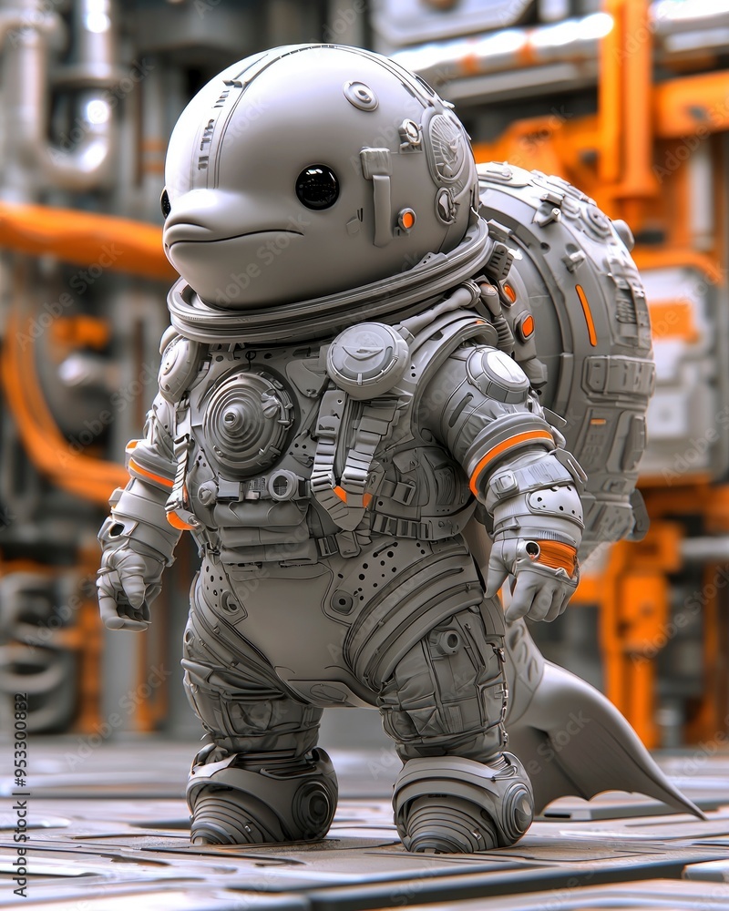 Futuristic Dolphin Astronaut in Space Suit Futuristic Dolphin Astronaut in Space Suit