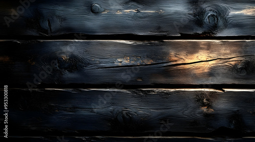 Dark Rustic Wood Planks Tex...