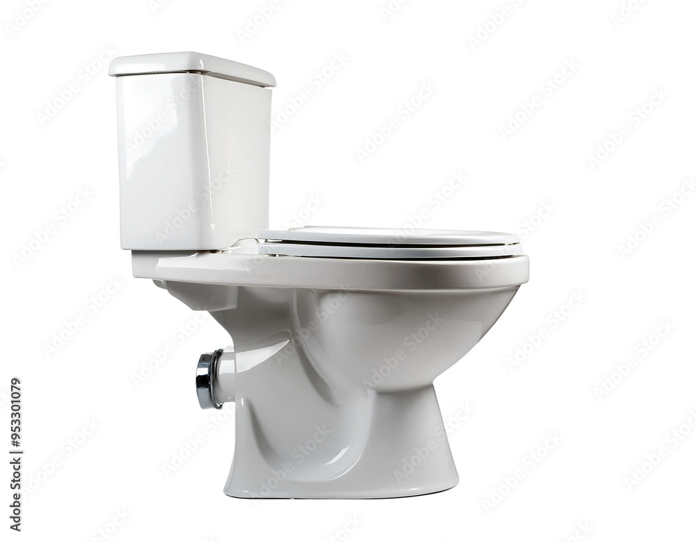 Full length isolation, side view of the toilet bowl Full length isolation, side view of the toilet bowl