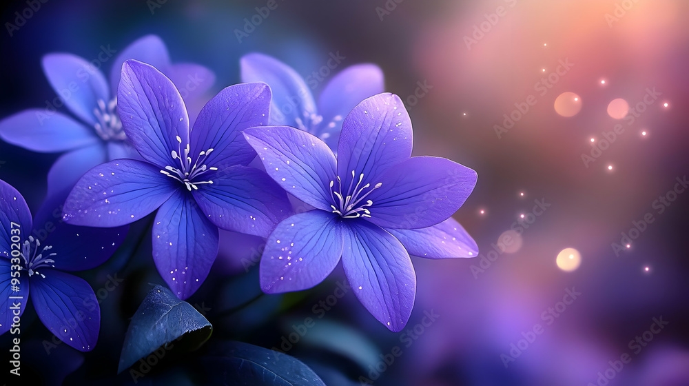 Delicate purple flowers with soft lighting and bokeh. Delicate purple flowers with soft lighting and bokeh.