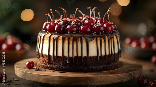 Delicious chocolate cake wi...