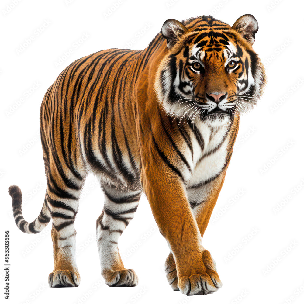 Javan Tiger object isolated on transparent png. Javan Tiger object isolated on transparent png.