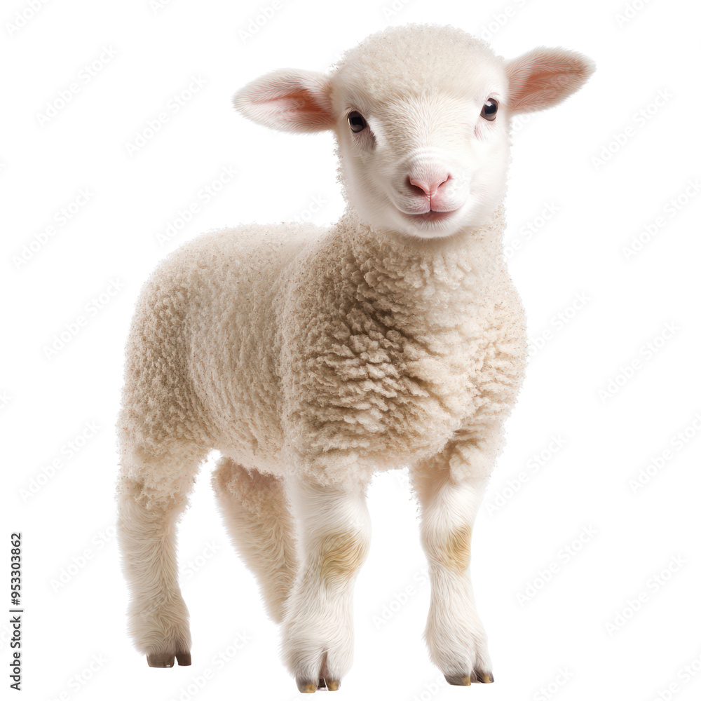 Fototapeta premium Lamb object isolated on transparent png.