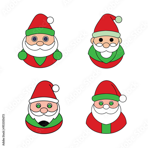 christmas all icon design vector line art photo