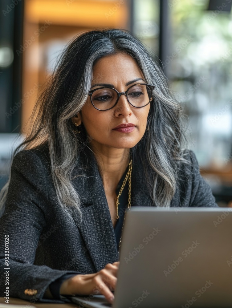 Busy Professional Woman Working on Laptop Busy Professional Woman Working on Laptop