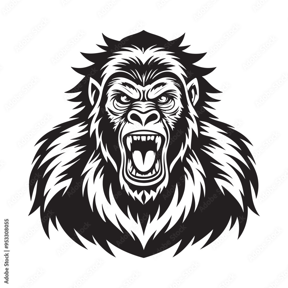 Fototapeta premium Elegant Apes Silhouette Vector Illustrations – Download Now.