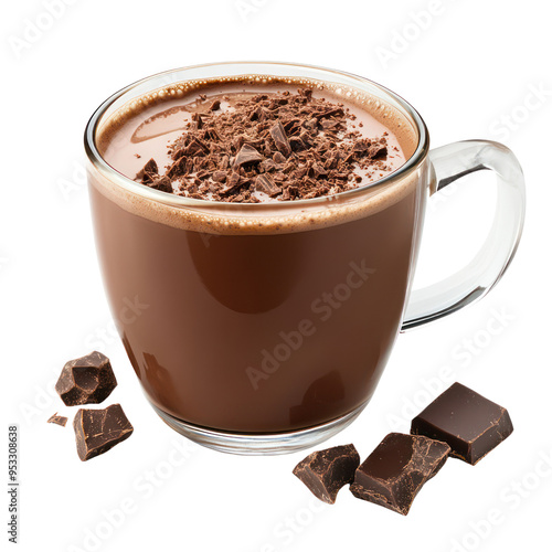  Hot chocolate drink object isolated on transparent png.