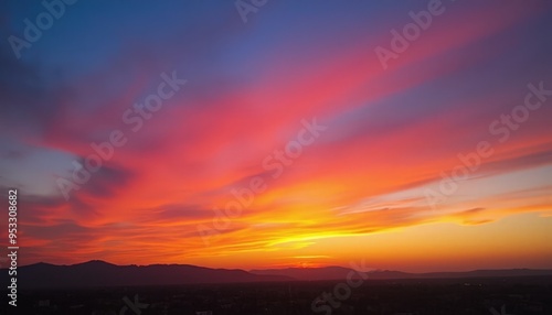 Scenic Coastal Sunset with Silhouetted Hills and Islands - Perfect for Nature and Landscape Photography