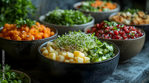 Fresh potato, cucumber, and...