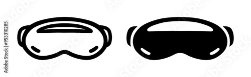 VR Glasses cartoon doodle, Vector.