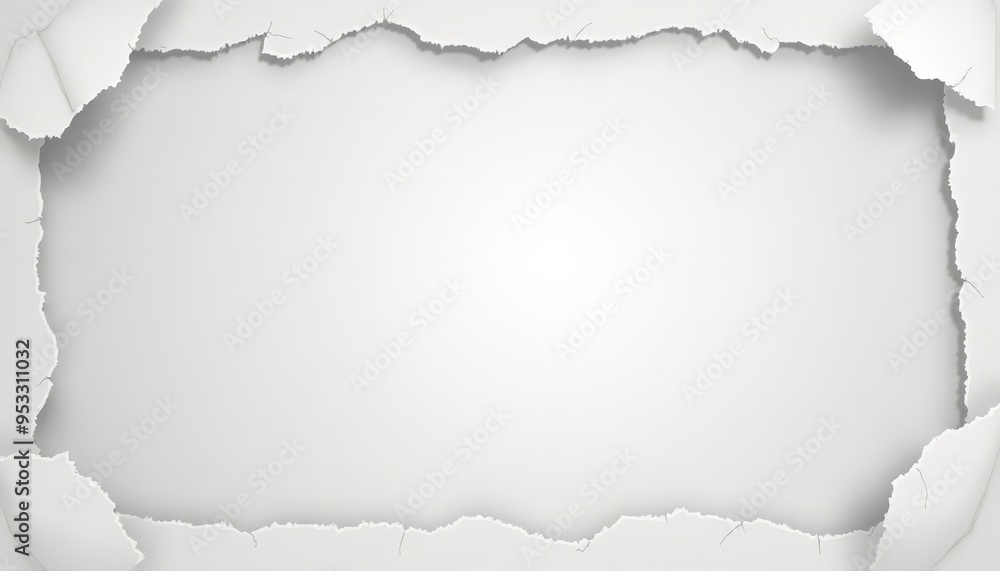 Creative Torn Paper Frame of White Background with Textured Edges for Art and Design Projects Creative Torn Paper Frame of White Background with Textured Edges for Art and Design Projects