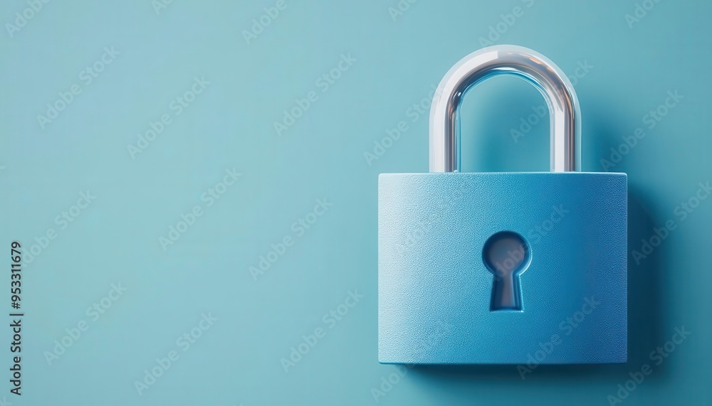 Blue padlock on a digital folder, file encryption and security, 3D illustration Blue padlock on a digital folder, file encryption and security, 3D illustration