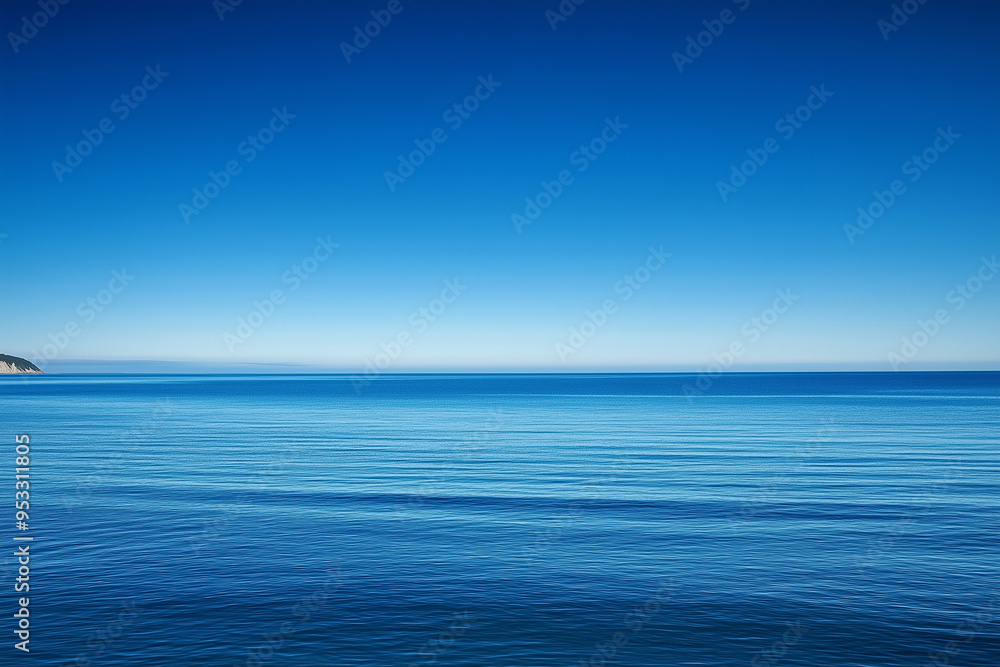Fototapeta premium Serene Sky Design Element, Featuring a Vast Blue Expanse with Puffy Clouds, Ideal for Modern Graphic Design Backdrops and Limitless Creative Projects.