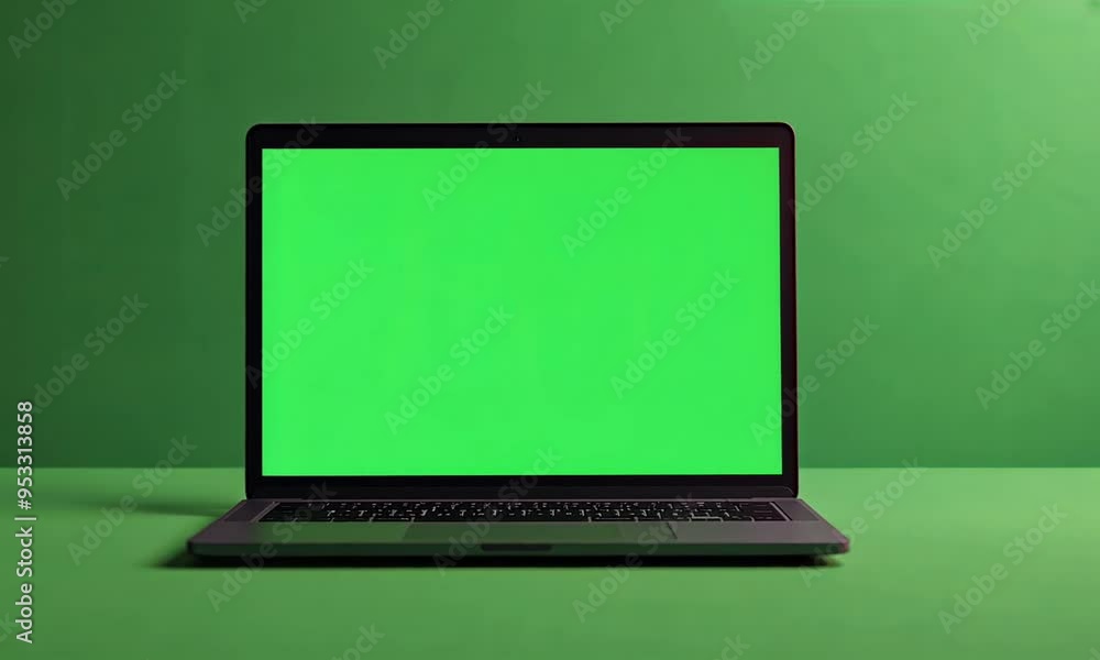 Laptop with Green Screen Laptop with Green Screen