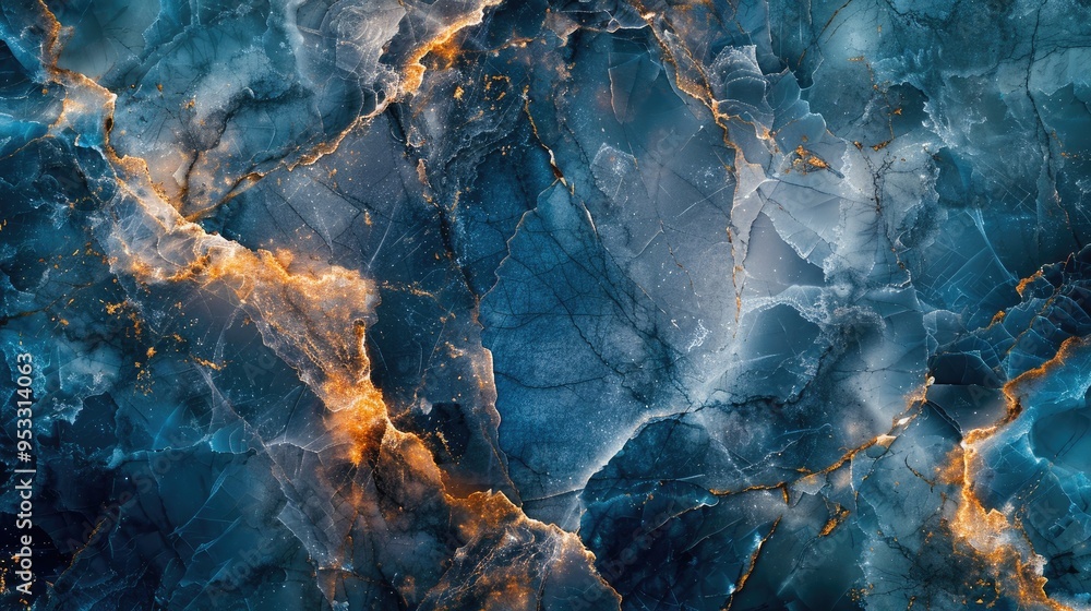 Abstract background with teal and gold color veins in the stone. Abstract background with teal and gold color veins in the stone.