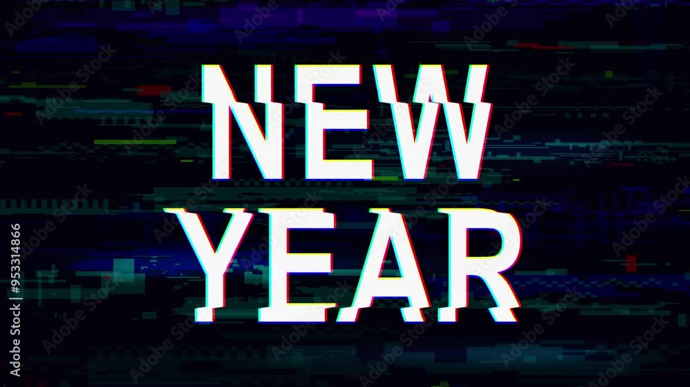Happy New Year 2025 countdown from 10 to 1 with text in glitch style with glowing edges and abstract digital pixel noise glitch error video damage. Happy New Year 2025 countdown from 10 to 1 with text in glitch style with glowing edges and abstract digital pixel noise glitch error video damage.