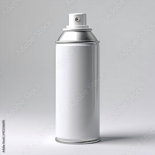 White blank Aerosol spray can mockup view On White Background