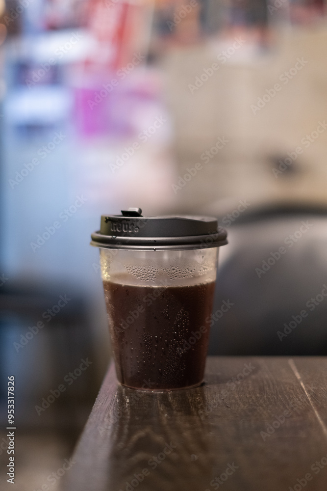 Coffee cup in coffee shop cafe