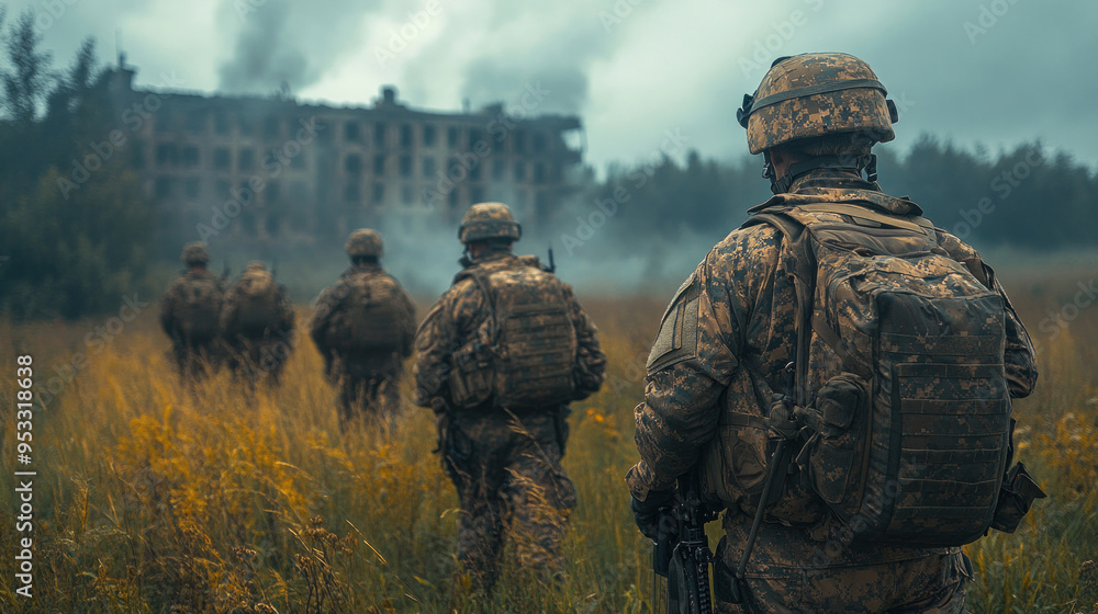A group of soldiers preparing for a parachute jump, highlighting the preparation and coordination required for airborne operations. A group of soldiers preparing for a parachute jump, highlighting the preparation and coordination required for airborne operations.