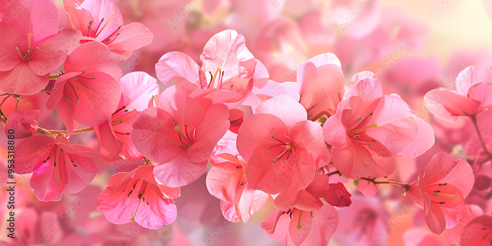 Ethereal Pink Flowers with Soft Bokeh Background Ethereal Pink Flowers with Soft Bokeh Background