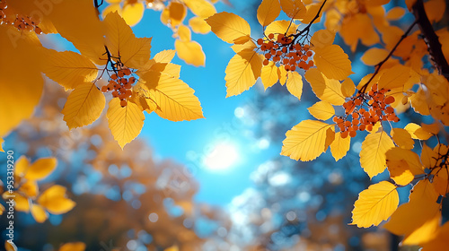 Golden leaves frame the sun...