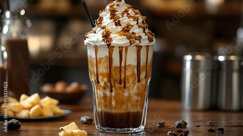 Iced coffee with whipped cr...