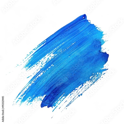 a blue Abstract watercolor Brush Stroke isolate on white background