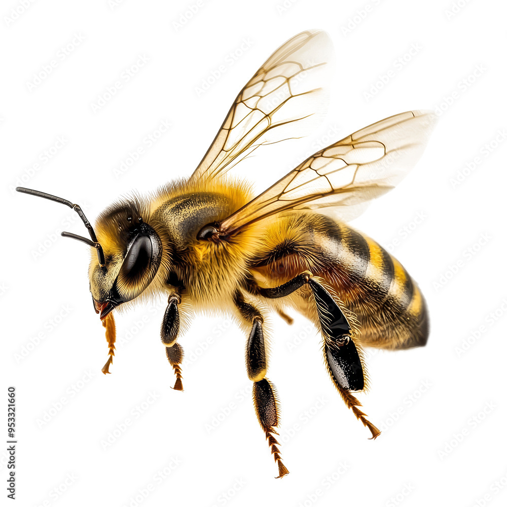 A detailed view of a bee showcasing its unique features, wings, and body structure against a PNG backdrop, Mandarin fruit PNG isolated on trransparent A detailed view of a bee showcasing its unique features, wings, and body structure against a PNG backdrop, Mandarin fruit PNG isolated on trransparent
